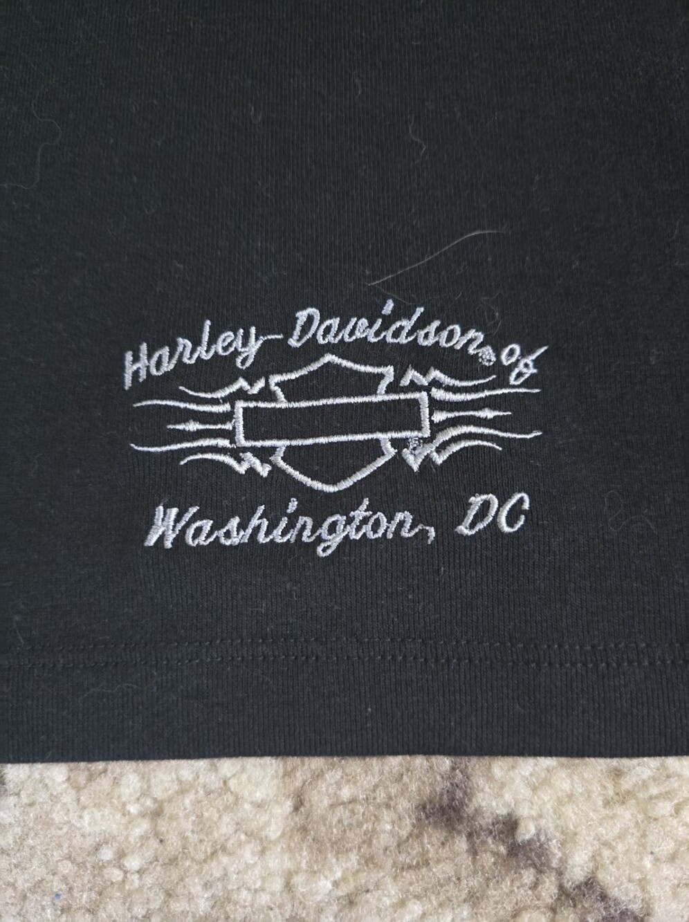 Harley-Davidson Black Mesh V-Neck Short Sleeve Top - Picture 4 of 6